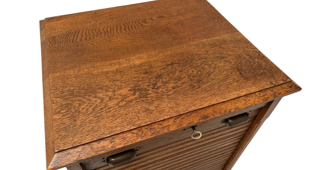 Art Nouveau Filing Cabinet with Tambour Shutter Door, 1900s